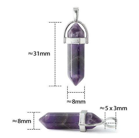 16 Ciondoli In Quarzo Esagonale - Pendenti A Forma Di Proiettile Per Collane E Bracciali | 16 Colori Diversi